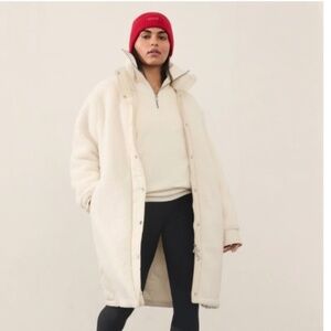 ATHLETA COZY DAY HYBRID FLEECE QUILTED JACKET CREAM WOMENS SIZE L